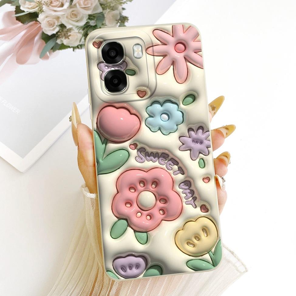Чехол для телефона Oppo A6x 4G CPH2819 5G CPH2783 Чехол для Oppo A6x Милый Кавайный Роскошный Модный Цветы Крутой Расписной Силиконовый Корпус