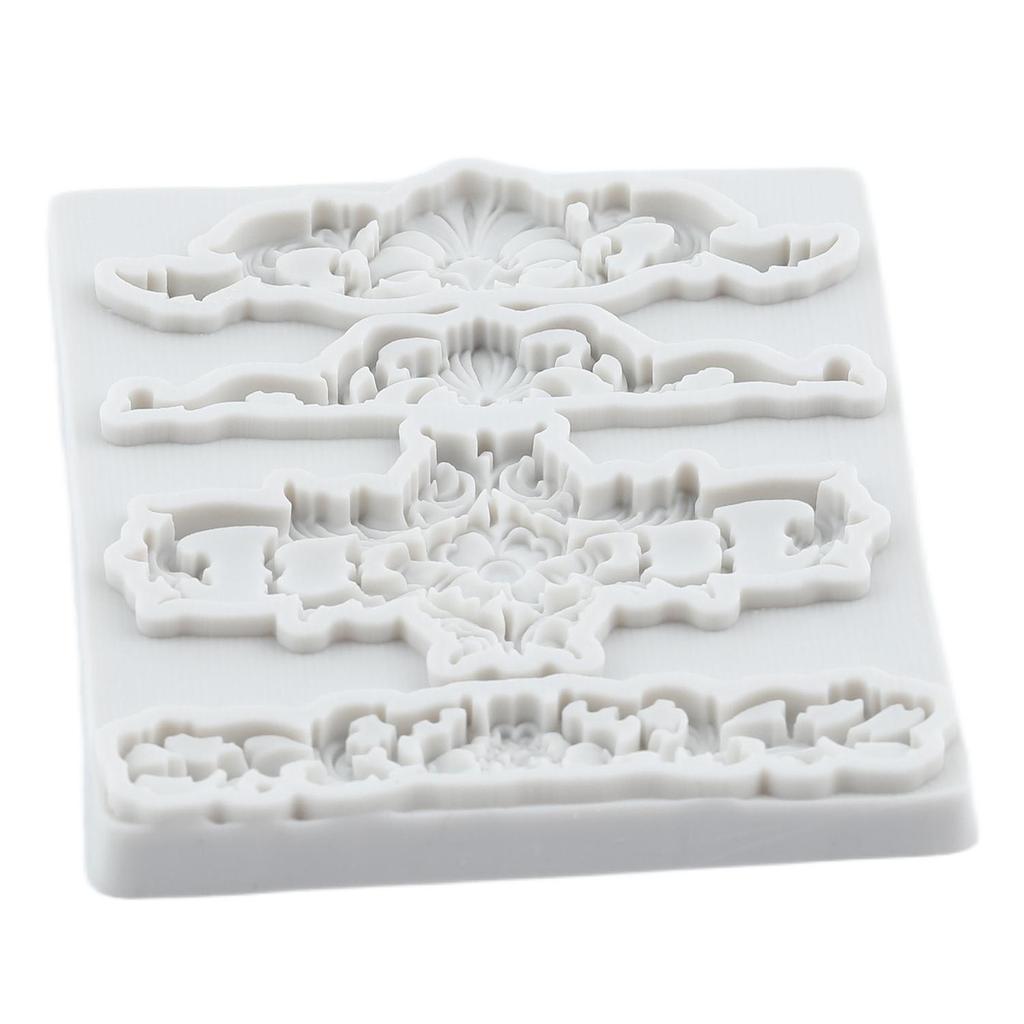 Силиконовые формы с барочным бордюром, рельефные формы для цветов, форма для мастики, инструменты для украшения торта, топпер для кексов, форма для конфет, шоколада, гампасты
