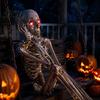 Indoor Outdoor Festive Decor 6Pcs Halloween LED Glowing Eyes with Timer And Remote, Light Up Purple for Pumpkins Skeleton Eyes, Horror DIY Masques,