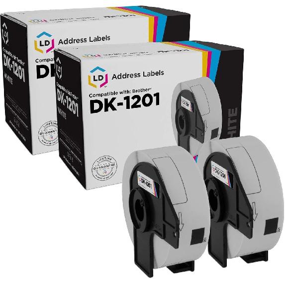 LD Compatible Address Label Replacement for Brother DK-1201 1.1 in x 3.5 in (400 Labels, 2-Pack) Compatible with The Following Brother Label Printers