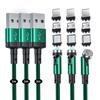 SUNTAIHO Магнитная зарядка 1 м Micro USB Micro USB Кабель DZCX Зеленый Кабель 3-в-1, 3 шт. (1М + + 2М), Вращение на 360° + 180°, Магнитный, Пылезащитный,