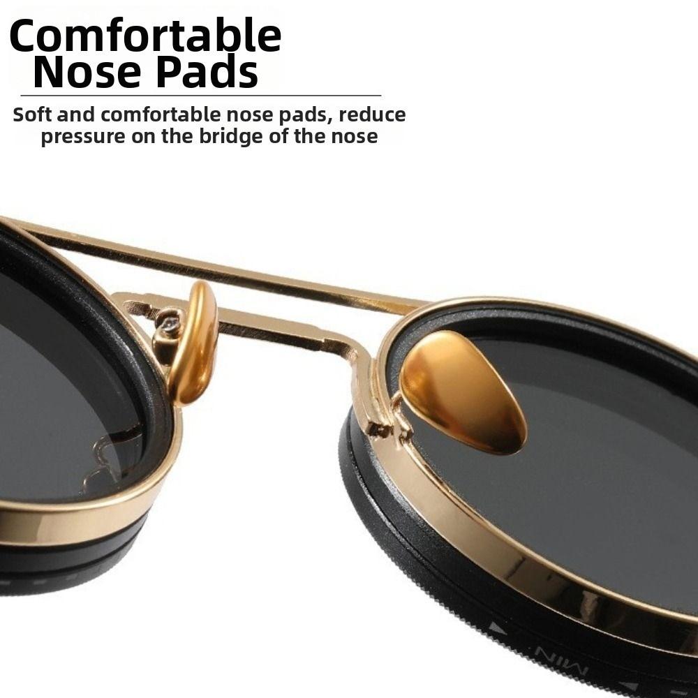 9 Level Dimming Adjustable Dimming Glasses Round Fishing Sunglasses Anti-UV Sunglasses Cycling