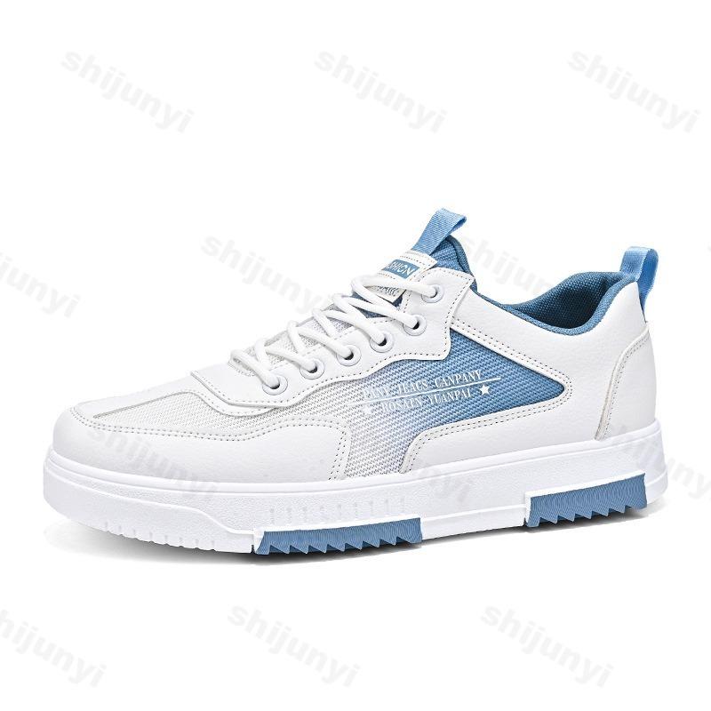 Модная универсальная белая обувь для мужчин Новинка 2025 Лето Повседневная дышащая сетчатая обувь для скейтборда Модные спортивные кроссовки на каждый день с увеличением роста