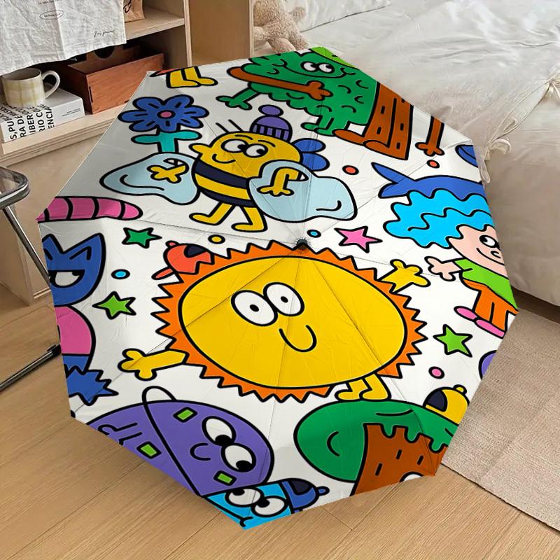 1PC cartoon characters Umbrella-8-Rib Reinforced, Automatic Open, Lightweight & Durable, Cute Fashion Accessory for Outdoor-P26