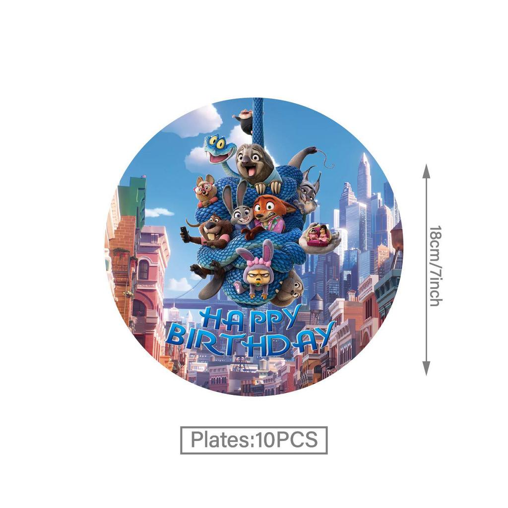 Украшения для дня рождения Зверополис 2: Гирлянды, Тарелки, Стаканы, Салфетки, Скатерть