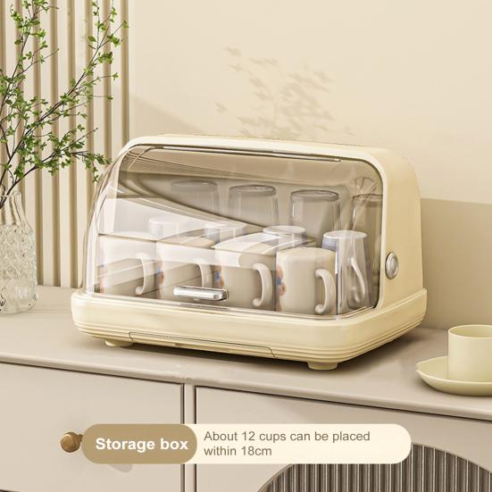 Baby Bottle Drying Rack with Cover 360-Degree Sealing Kitchen Cabinet Organizer Bottle