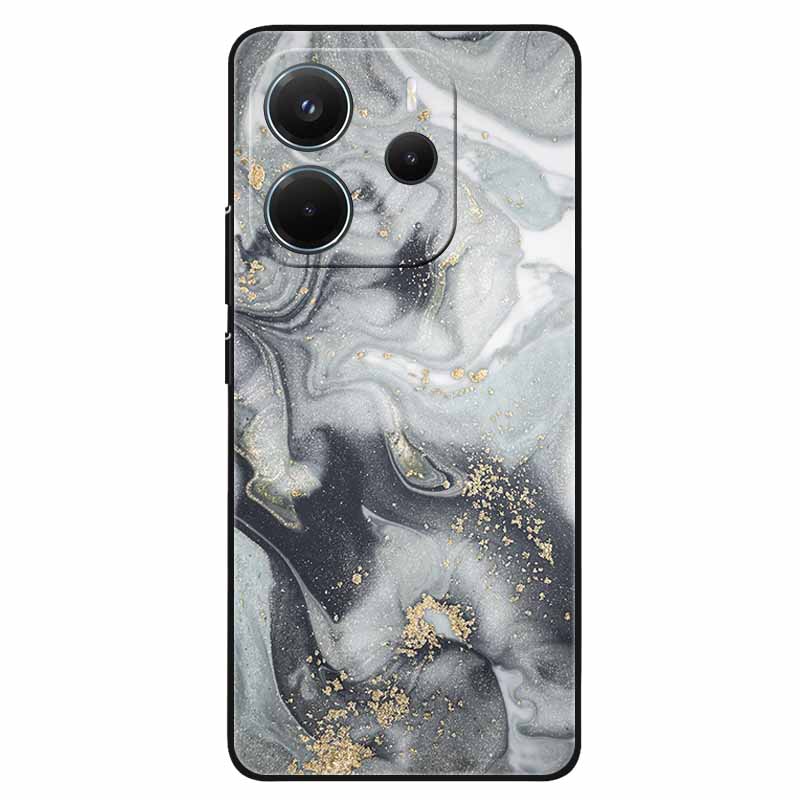For Redmi Note 14 4G Case Marble Soft TPU Black Phone Cases for Xiaomi Redmi Note 14 5G Global Silicon Cover On Note14 2025 Capa