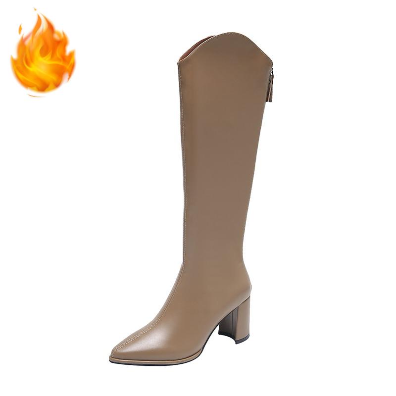 Зимняя мода Женские ботфорты на высоком каблуке Обувь Женская Комфортная Короткая Плюшевая Рыцарские Ботильоны botas de inverno feminina