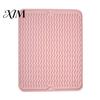 Countertop Placemat Silicone Dish Drying Mat, Heat Resistant Kitchen Counter Mat Waterproof Utensil Drainer for Dining Table, Compact Storage