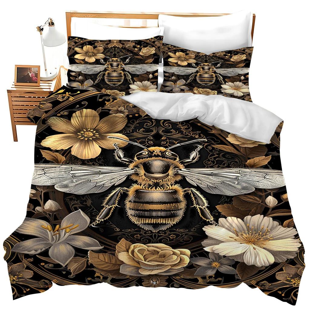 Постельный комплект из трех предметов с пододеяльником с лисьей тематикой, 3D цифровая печать, постельное белье, покрывало