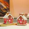 Christmas Decorations Glowing Music Box Cookie House Shaped Tabletop Ornament Decor Resin Crafts Holiday New Year Gifts