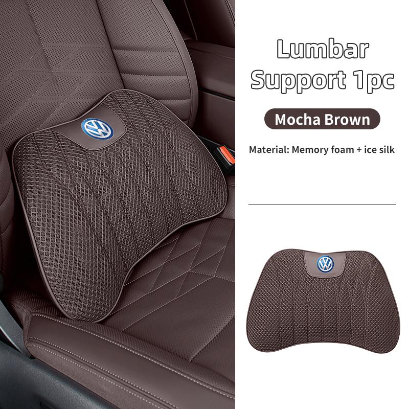 WET1 Car Headrest Lumbar Pillow Auto Neck Support Accessory For Volkswagen VW Scirocco Jetta Beetle Golf 4 5 6 Passat Polo B5