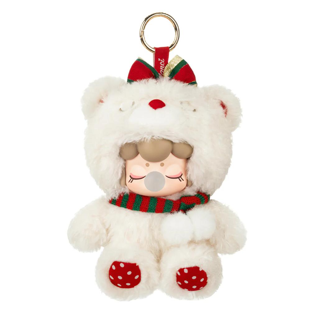 ROBOTIME Rolife Nanci Christmas Bear Plush Pendant Soft Lambswool Keychain for Bag Classic Holiday Decor Ideal Gift For Girl