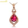 Water Droplets Form Copper Alloy Red Zircon Women The Cat Pendant Necklace Fashion Gift