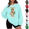 Women's Casual Fashion Solid Color Round Neck Raglan Long Sleeve Sweatshirt Top