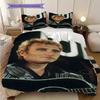 Johnny Hallyday guitar performance bedding, duvet cover, pillowcase, home decoration, birthday gift (1 * duvet cover+2 * pillowcase, coreless)