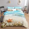 Starfish Duvet Cover King Queen Blue Ocean Bedding Set Beach Seaside Quilt Cover Sea Animal 2/3pcs Polyester Comforter Cover
