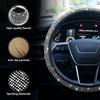 Bling Rhinestone Steering Wheel Cover With Crystal Diamond For Women, Sparkling Car Wheel Protector Universal Fit 14-15 Inches - White