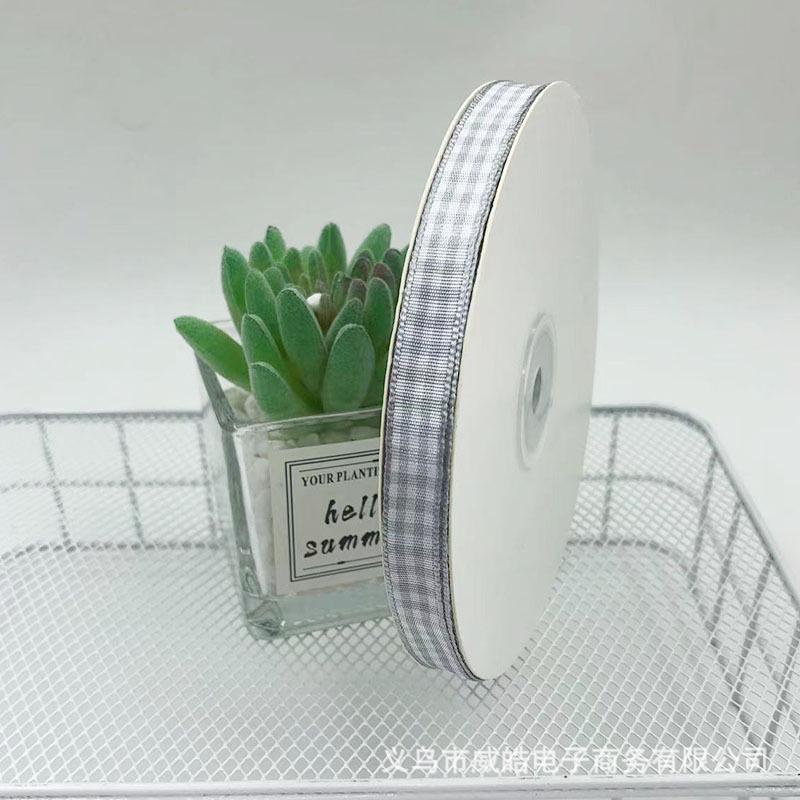 1cm Wide Plaid Ribbon for Cake Packaging, Flower Bouquets, and Christmas Decorations