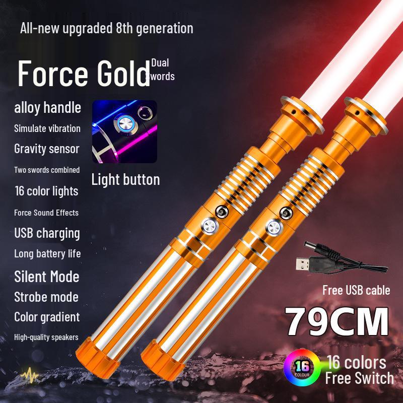 Металлический световой меч Star Wars Cross Два в одном: Цветные, Светящиеся, Вибрационные функции для студентов