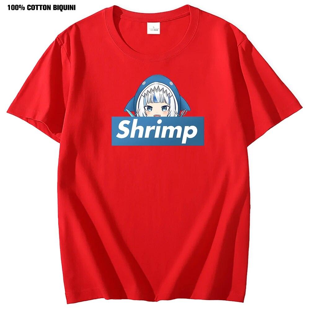Gawr Gura Hololive VTuber Tshirt Tops 100% Cotton O-Neck Unisex's Streetwear Graphic Women T-shirt Kawaii Clothing Anime T Shirts