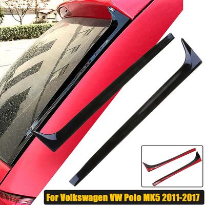 2 шт. для Volkswagen VW Polo MK5 2011-2017, дефлектор заднего окна, боковые спойлеры, спойлеры Canard, наклейка, крышка автомобиля