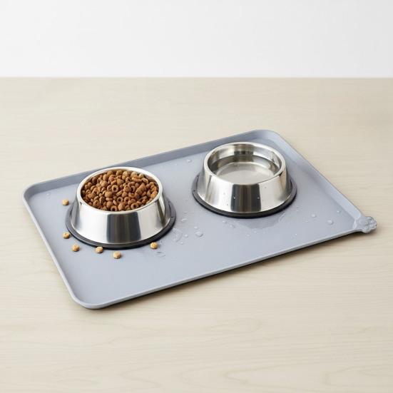 Pet Bowl Mat Anti-Slip Waterproof Raised Edge Pet Food Mat Silicone Pet Feeding Mat for Cats Dogs Water Bowl Food Dish