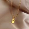 Корейская версия простого тренда, цифровое 7 ожерелье, индивидуальный универсальный кулон, легкая роскошная квадратная цепочка на ключицу высокого уровня