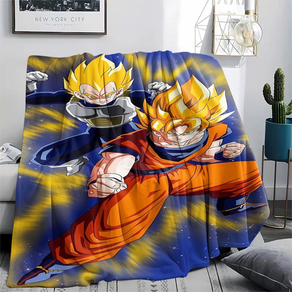 Фланелевое одеяло с принтом персонажей Dragon Ball, Высококачественное, Удобное для всех сезонов, Декор для дома, Тепло и уют, Идеально для рождественских подарков