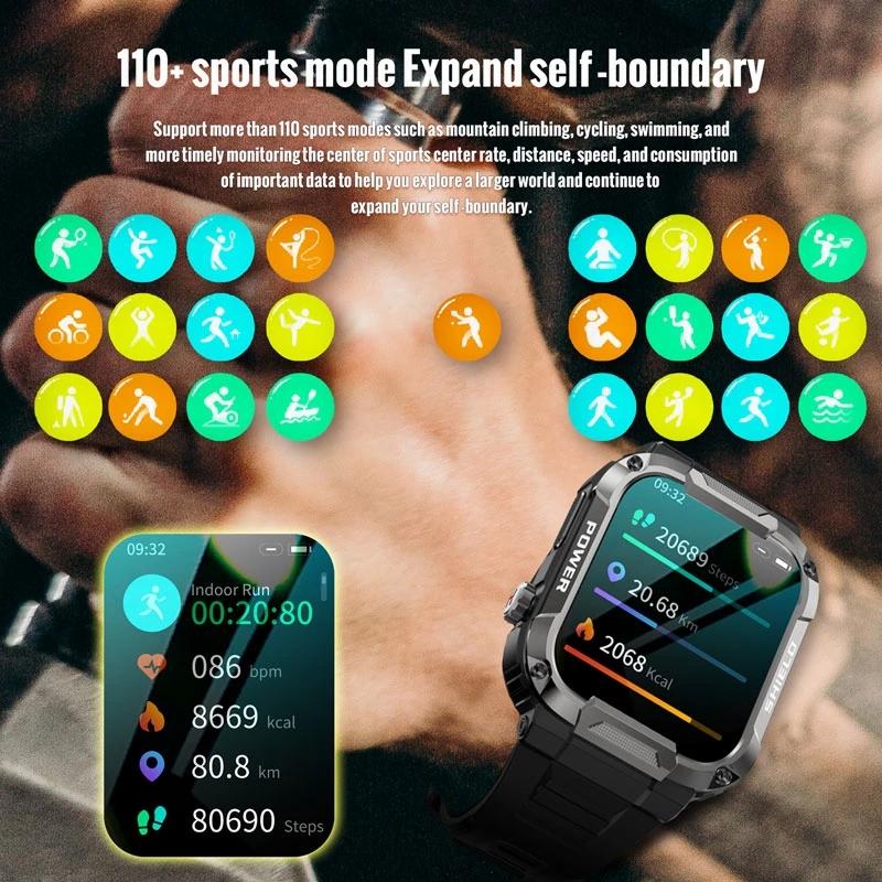 New Full Touch Smart Watch Men For Android Xiaomi Blood Pressure Oxygen Fitness Watch 5 Atm Waterproof Military SmartWatch