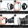 Camera Lens Filter Adapter Ring Set 37-82mm 82-37mm Step Up Down Rings For Canon Nikon Sony Fujifilm Dslr