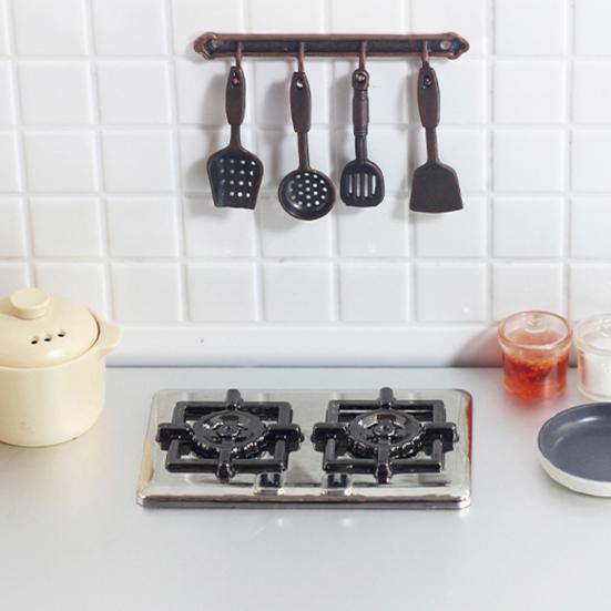 1:12/1:6 кукольных миниатюрных газовых плит, реалистичные двойные модели плит, сделай сам, кукольная жизнь, микросцена, орнамент, кукольный дом, кухонный декор, аксессуары