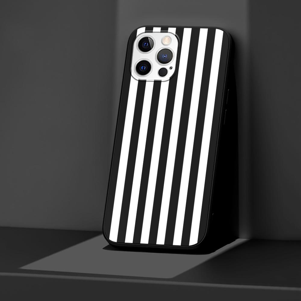 Чехол для телефона Apple iPhone 14 11 13 Pro Max 12 Mini XR 7 8 + SE 2020 XS 6 6s Plus Sports Brand Stripes Silicone Black Cover