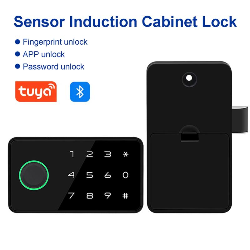 Tuya APP Отпечаток пальца Умный ящик Шкаф Невидимый замок Пароль Разблокировка Шкаф Мебель Электронный бесключевой сенсорный замок
