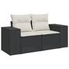 VidaXL Salon de Jardin avec Coussins 7 pcs, Canapés de Terrasse, Ensemble de Meubles de Patio, Mobilier d'Extérieur, Noir 3222805