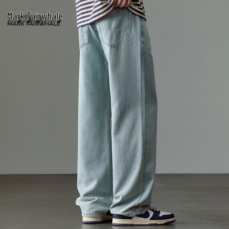 Мужские винтажные джинсы прямого кроя Mark Fairwhale из тенселя светло-голубого цвета