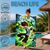 Superhero Cityscape Adventure Beach Towel, Super Soft Microfiber, Perfect Gift for Her/Him, Birthday, for Pool, Beach, Travel, Decor Beach Party