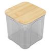 Airtight Food Storage Container Clear Food Storage Jar with Bamboo Lid for Noodles Flour Cereal Rice Tea Coffee Beans