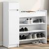 VidaXL Shoe Cabinet White 100.5x28x100 Cm Engineered Wood, Shoe Storage Cabinet, Rack 840422