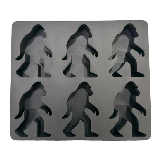 Ice Cube Mold 6-Cavity Gorilla Shape Ice Cube Tray for Whiskey Cocktails DIY Treats Reusable Easy Release Popsicle Molds