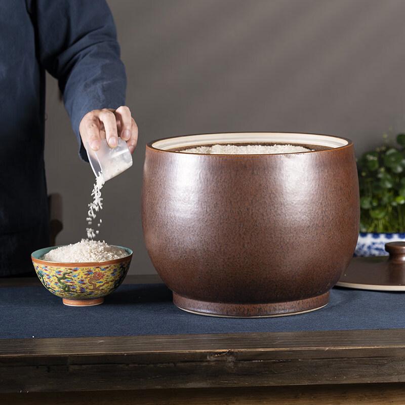 Anditai Ceramic Rice Storage Jar with Lid