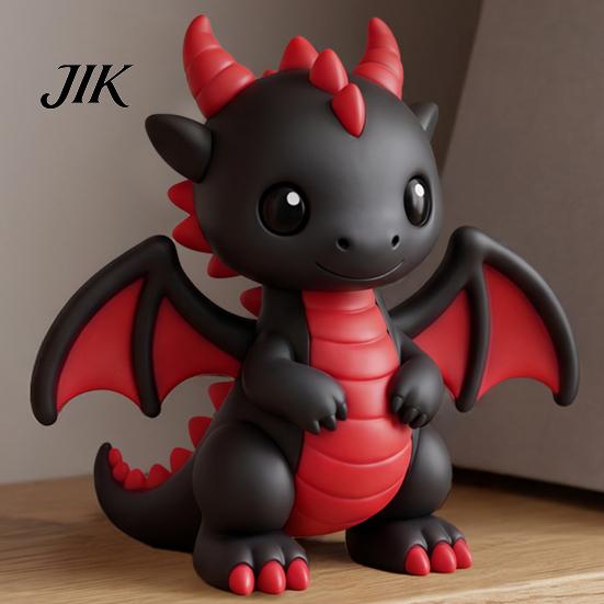 Chic Living Room Ornament 3D Printed Cute Dragon Figurine, Fantasy Statue, Cartoon Animal Desktop Unique Toy for Home Office Desk Decoration, Tabletop