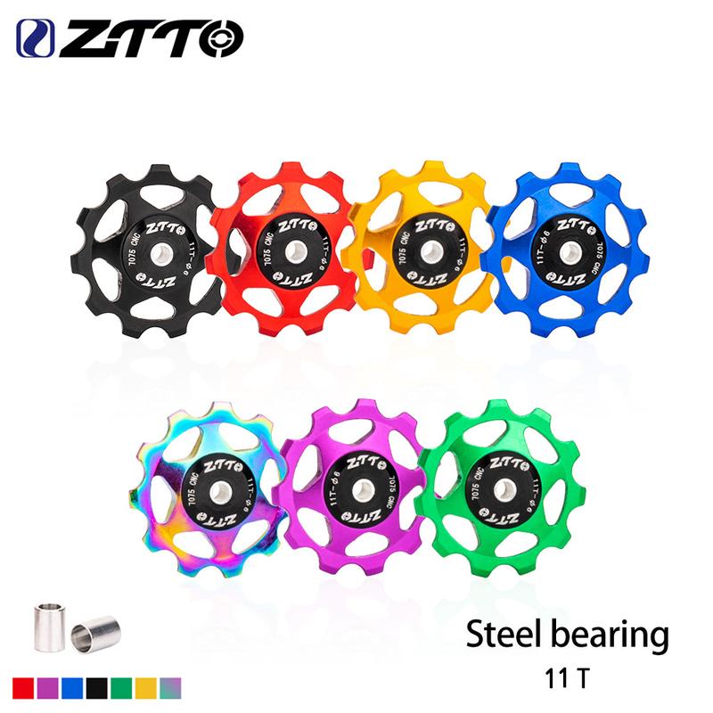 ZTTO 11T 13T MTB Bicycle Rear Derailleur Jockey Wheel Steel Bearing Pulley AL7075 CNC Road Bike Guide Roller Idler 4mm 5mm 6mm