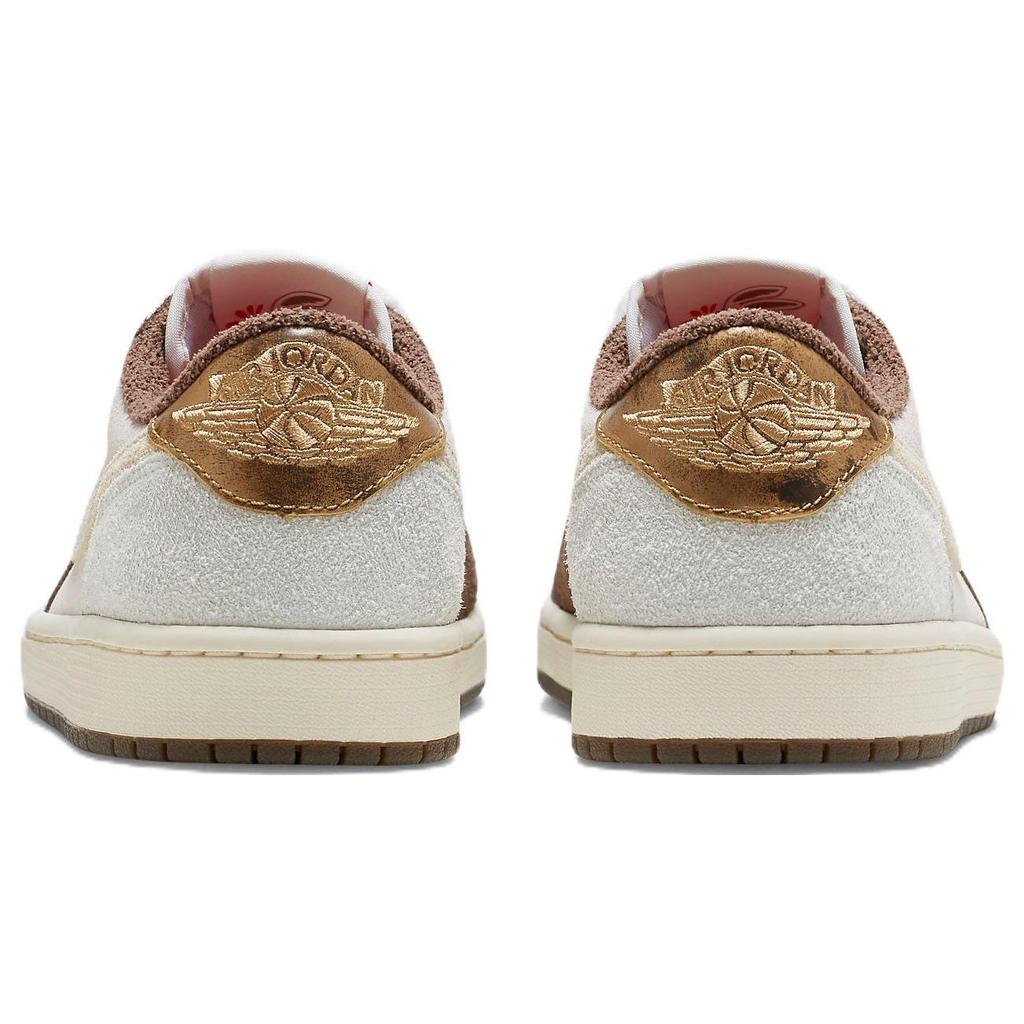 Кроссовки унисекс Air Jordan 1 Retro Low OG Year of the Rabbit Коричневые Palomino Metallic-Gold DV1312-200