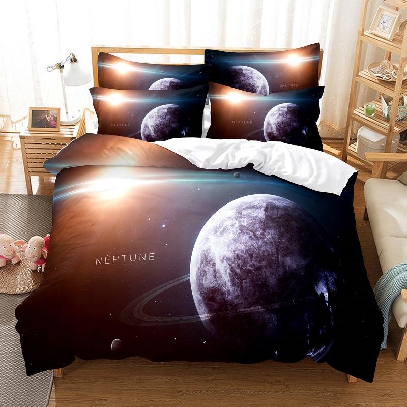 Planet Bedding Earth Duvet Cover Set 3D Digital Printing Bed Linen Fashion Polyester Comforter Cover Bedding Sets King Full Size