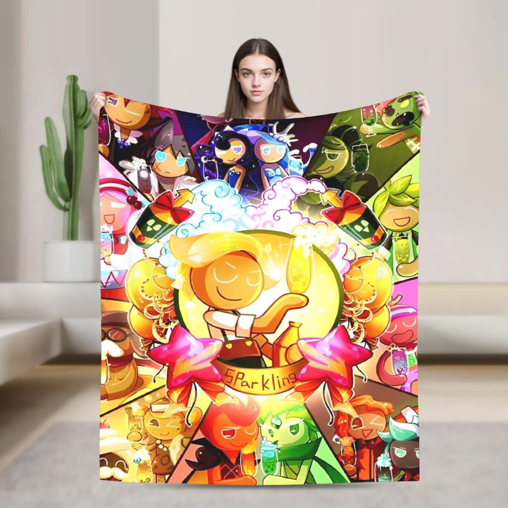 Вязаный плед Чистая Ваниль Фланелевый Cookie Run Kingdom Теплые пледы для кровати Спальня Квилт