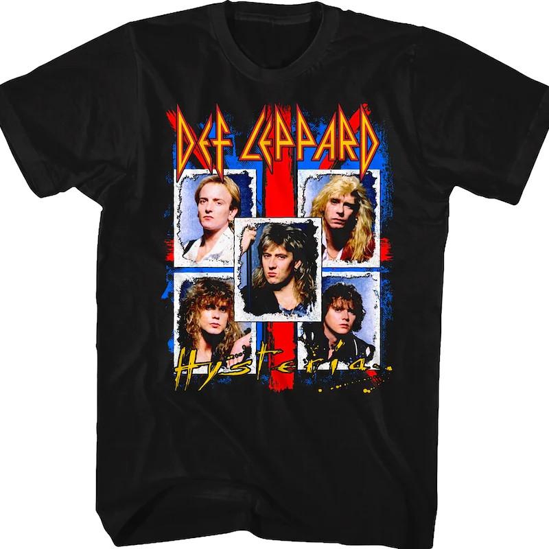 Винтаж Hysteria By Def Leppard Хлопок S-5XL Черная Унисекс Футболка MM966
