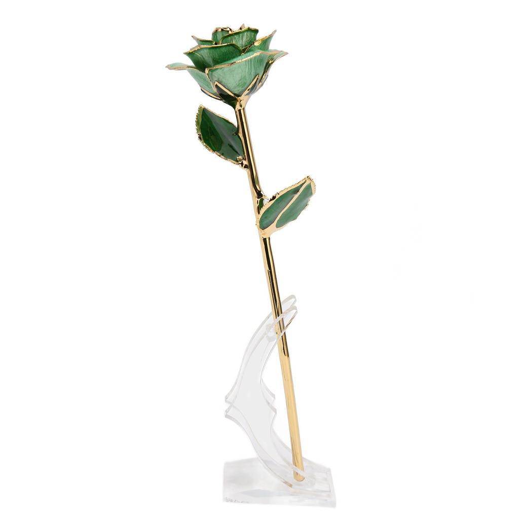 Gold Dipped Rose 24K Gold Plated Dipped Rose with Stand for Valentine " S Day and Anniversary Pink