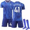 Подростки Дети Взрослые Индивидуальное Имя Футбольная Форма 25/26 Челси Домашняя #41 Эстевао Спортивный Тренировочный Комплект с Носками
