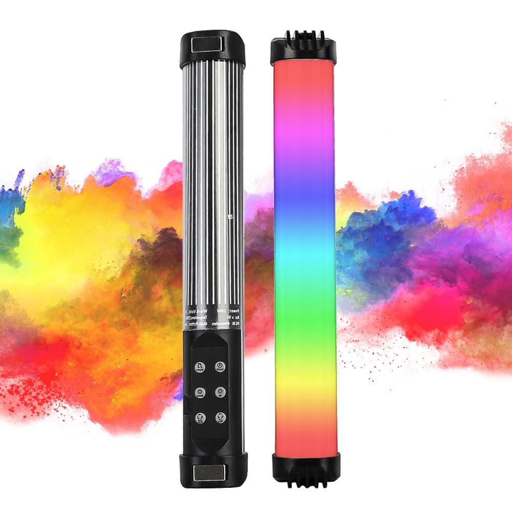 RGB Handheld Photography Lamp Dimmable LED Light Portable Vlog Light with 2000mAh Battery 49 RGB Modes Adjustable Music